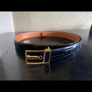 Zilli alligator leather belt - black